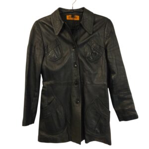 Zottelshop musta nahkatakki (4630)