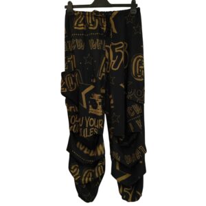 Musta-kultaiset housut kuvioin (4635)