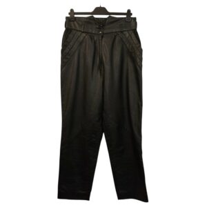 Korkeavyötäröiset vintagenahkahousut