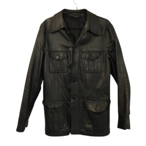 Hagström musta nahkatakki 48